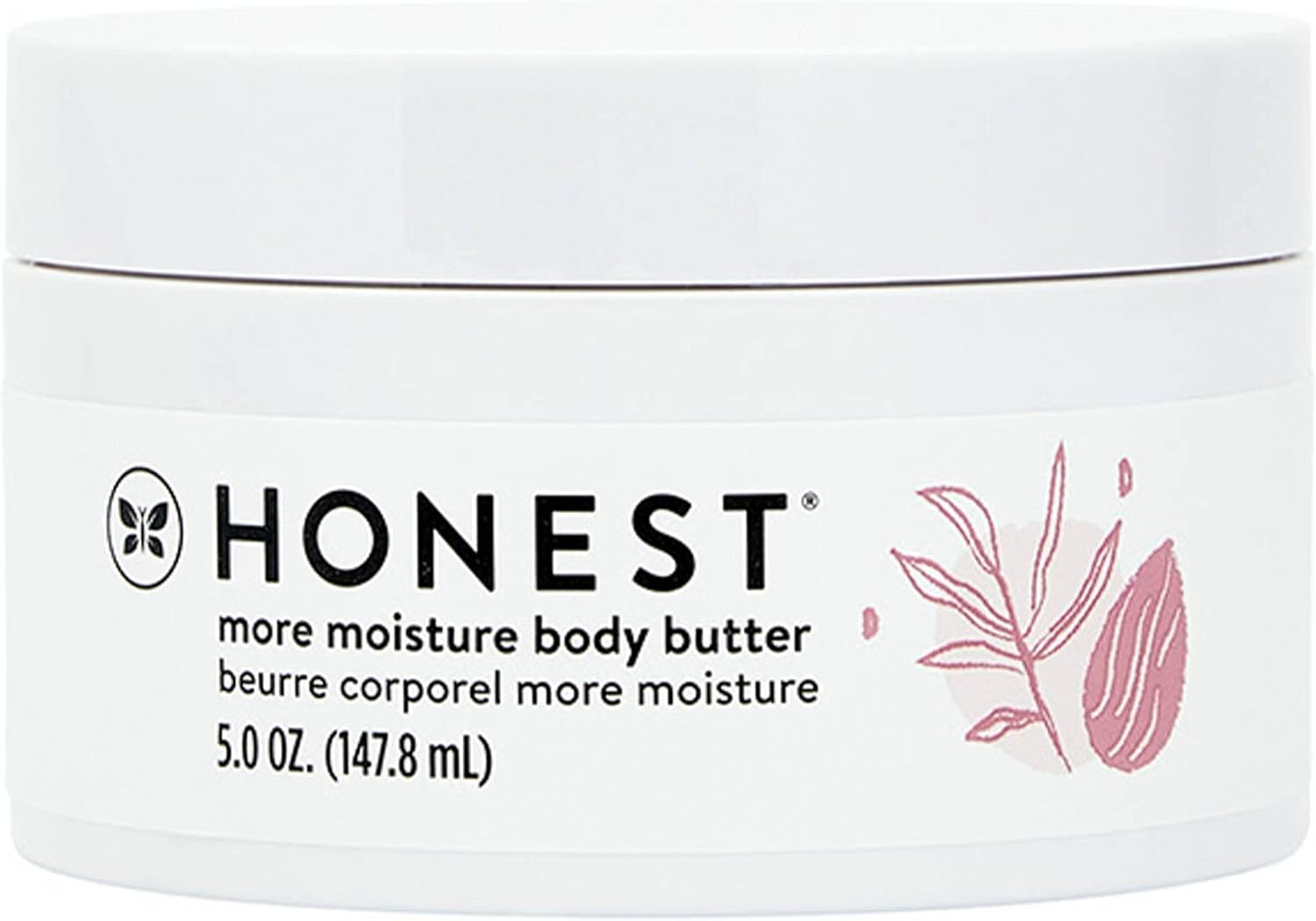 The Honest Company More Moisture Body Butter Moisturizing Cream for Dry Skin Vegan and Hypoallergenic Shea Butter and Nourishing Oils 5 oz